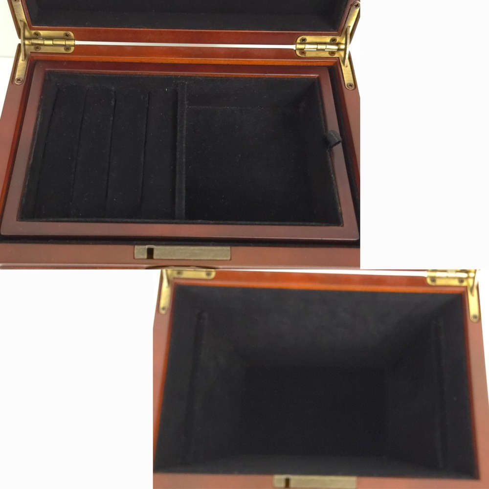 Bombay Co. Vintage 2002 Mohogany Wood Asian Jewelry Box w Removable Tray & Key - Picture 3 of 8